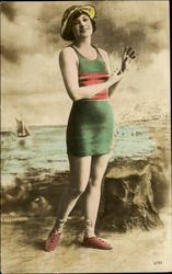 Tinted Swimsuits & Pinup Postcard Postcard