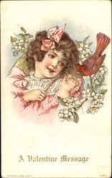 A Valentine Message Children Postcard Postcard