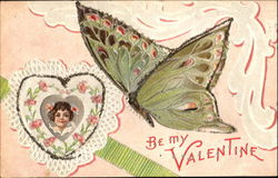 Be My Valentine Butterfly Postcard Postcard