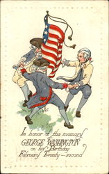 Dancing around Flag Postcard