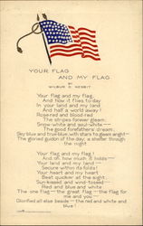 Your Flag And My Flag Patriotic Postcard Postcard