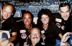 STS-7 Onboard Scene, Johnson Space Center Postcard