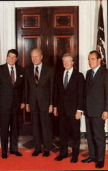 Four Presidents Been Pictured Side-By-Side In The White House Ronald Reagan Postcard Postcard