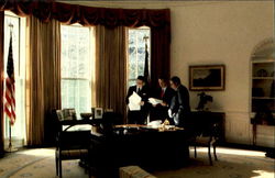 Reagan in Oval Office Ronald Reagan Postcard Postcard