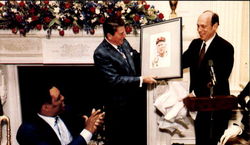 President Reagan Honored 32 Members Of Baseball's Hall Of Fame Ronald Reagan Postcard Postcard