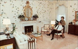 The Reagans Spend A Relaxed Moment Together In The Sitting Area Of Their Comfortable Bedroom Ronald Reagan Postcard Postcard