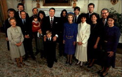 President And Mrs. Reagan Pose With Members Of Their Family Ronald Reagan Postcard Postcard