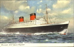 Cunard R. M. S. Queen Elizabeth Boats, Ships Postcard Postcard