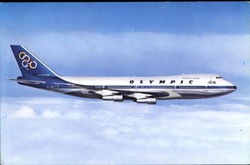 Olympic Airways Boeing 747-200 B Jumbo Jet Aircraft Postcard Postcard