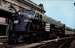 Penn Central 4047 Trains, Railroad Postcard Postcard