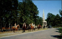 Riding Party Near The Village Chapel Pinehurst, NC Postcard Postcard