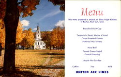 United Menu Postcard