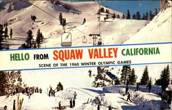 Hello From Squaw Valley California Postcard Postcard