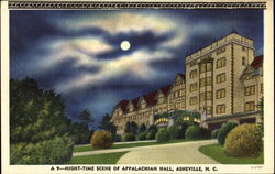 Night Time Scene Of Appalachian Hall Postcard