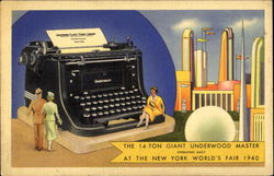 The Giant Underwood Master Typewriter Postcard