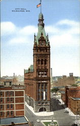 City Hall And Memorial Plaza Milwaukee, WI Postcard Postcard