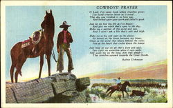 Cowboy's Prayer Cowboy Western Postcard Postcard