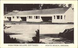 View From Deluxe Cottages Agate Beach, OR Postcard Postcard