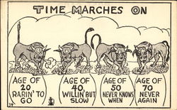 Time Marches On Comic, Funny Postcard Postcard