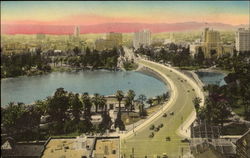 Wilshire Boulevard At Westlake Park Los Angeles, CA Postcard Postcard