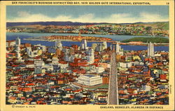 San Francisco's Business District And Bay California Postcard Postcard