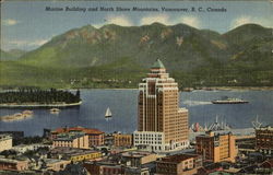 Marine Building And North Shore Mountains Postcard