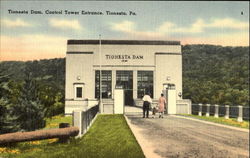 Tionesta Dam Control Tower Entrance Postcard