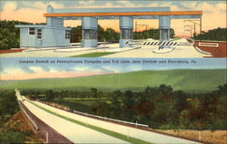 Longest Stretch On Pennsylvania Turnpike And Toll Gate Harrisburg, PA Postcard Postcard