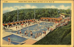 Summit Hotel, Cabana Beach and Pool on U. S. Route 40 Uniontown, PA Postcard Postcard