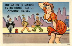 Inflation Is Making Everything Go Up Around Here Comic, Funny Postcard Postcard