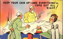 Keep Your Chin Up Comic, Funny Postcard Postcard