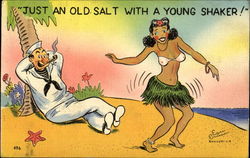 Just An Old Salt With A Young Shaker! Comic, Funny Postcard Postcard