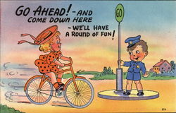 Go Ahead! Comic, Funny Postcard Postcard