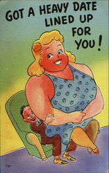 Got A Heavy Date Lined Up For You! Comic, Funny Postcard Postcard