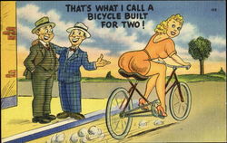 That's What I Call A Bicycle Built For Two! Postcard