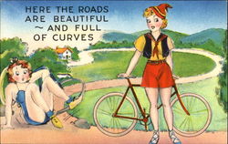 Here The Roads Are Beautiful And Full Of Curves Comic, Funny Postcard Postcard