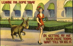 Leaving For Home Today Comic, Funny Postcard Postcard