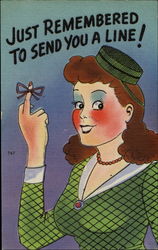 Just Remembered To Send You A Line! Comic Postcard Postcard