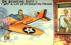 On Scouting Duty Comic Postcard Postcard