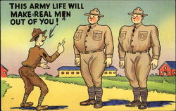 This Army Life Will Make A Real Man Out Of You! Comic Postcard Postcard