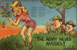 The Army Never Misses!! Comic Postcard Postcard