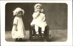 Two Girls Children Postcard Postcard