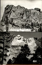 Mt. Rushmore Before and After Custer, SD Postcard Postcard