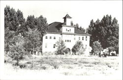 School Building Postcard