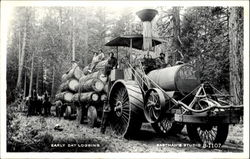 Early Day Logging Postcard Postcard