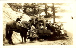 Horse-pulled Tram Car Horses Postcard Postcard