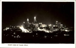 Night View Of Tulsa Oklahoma Postcard Postcard