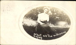 Woman with Seashell Postcard