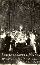 Sunday School Picnic Dinner Doran, MN Postcard Postcard