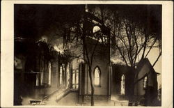 M.E. Church Fire Waseca, MN Postcard Postcard